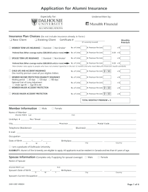Alumni Insurance Application Form