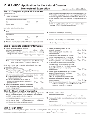 Illinois Natural Disaster Homestead Exemption Application