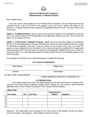 New York STAR Income Verification Form
