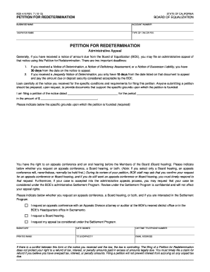 California Petition for Redetermination