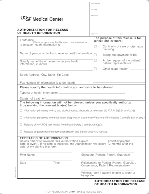 Authorization for Release of Health Information