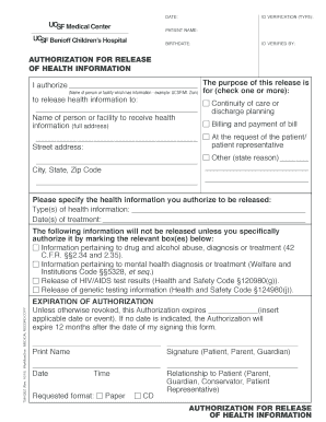 Authorization for Release of Health Information