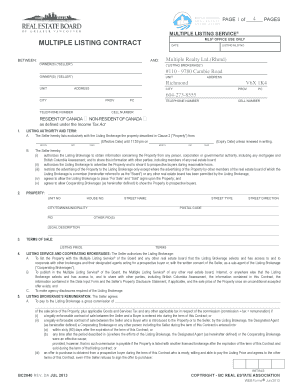 Multiple Listing Contract