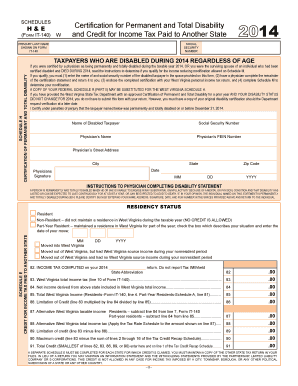 West Virginia Permanent Disability Certification Form IT-140