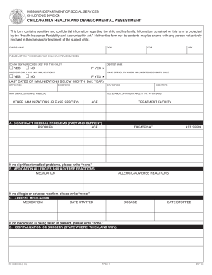 Missouri Child Family Health and Developmental Assessment