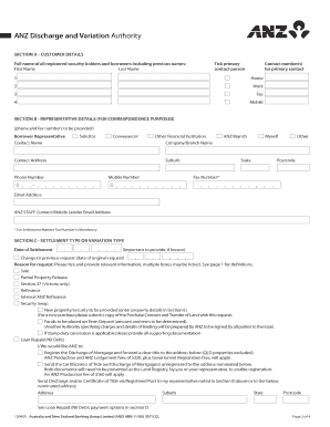 ANZ Discharge and Variation Authority