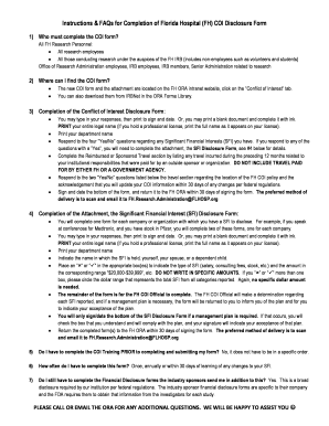 Florida Hospital COI Disclosure Form