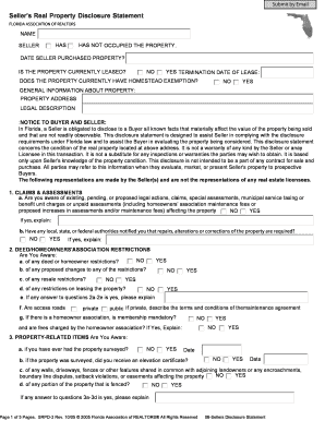 Florida Seller's Real Property Disclosure Statement