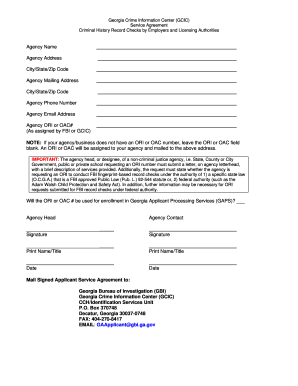 Georgia Crime Information Center Service Agreement