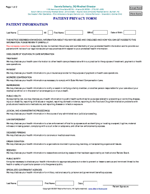 Patient Privacy Form