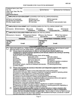 FLSA Status Worksheet