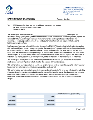 Limited Power of Attorney for Commodity Trading