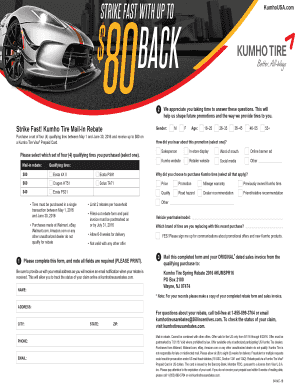 Kumho Tire Spring Rebate Form 2016