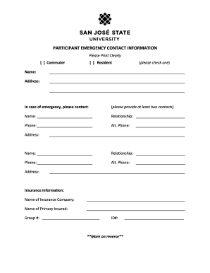 Emergency Contact Information Form