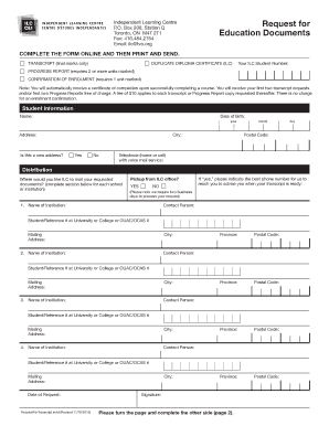 Request for Education Documents