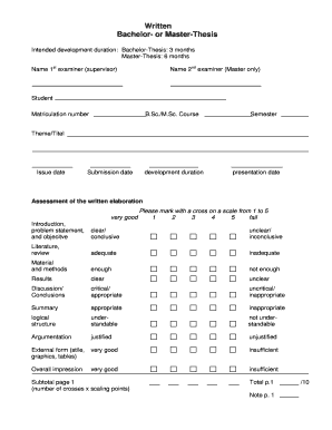 Thesis Evaluation Form