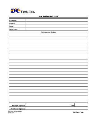 Skill Assessment Form