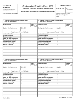 Form 6559-A Continuation Sheet