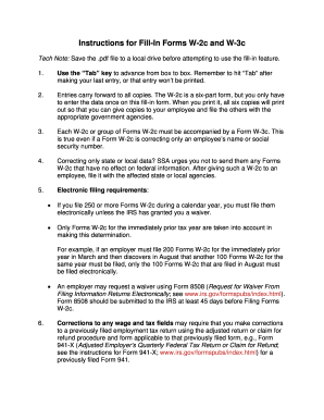 W-2c and W-3c Correction Forms Instructions