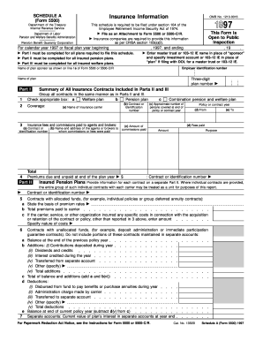 Schedule A Form 5500 Insurance Information