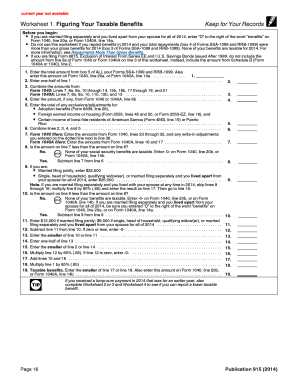 IRS Taxable Benefits Worksheet