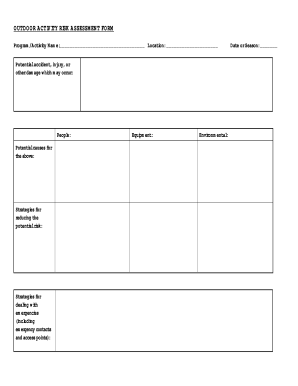 Outdoor Activity Risk Assessment Form