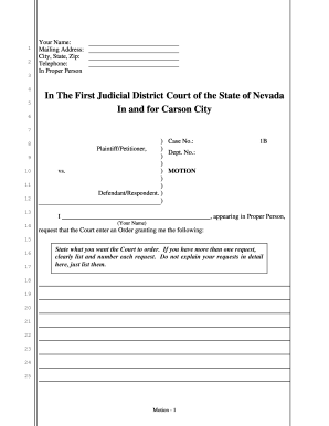 Nevada Motion for Court Order