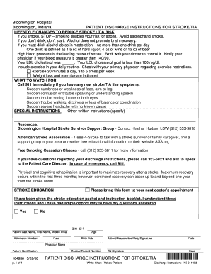 Patient Discharge Instructions for Stroke/TIA