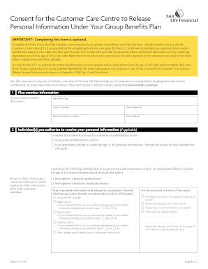Sun Life Personal Information Release Consent Form