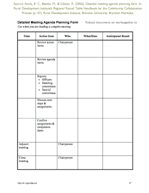 Meeting Agenda Planning Form