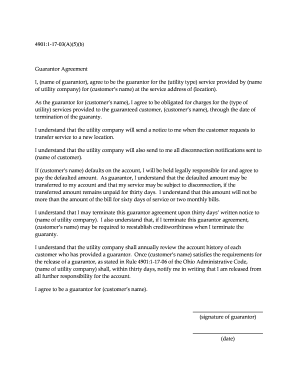 Utility Service Guarantor Agreement