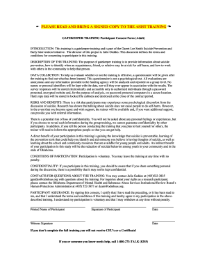Gatekeeper Training Participant Consent Form