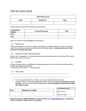 Student Leave Request Form