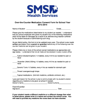 Over-the-Counter Medication Consent Form