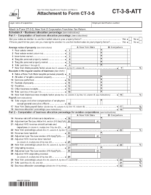 New York S Corporation Franchise Tax Return Attachment