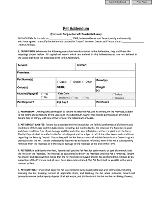lease addendum template