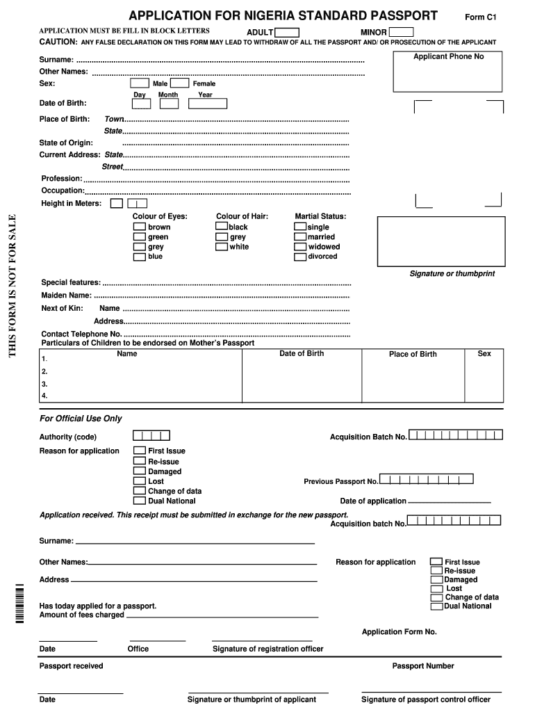 Nigerian Passport Application Form Pdf Fill Out Sign Online DocHub