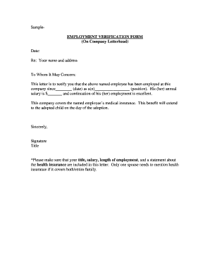 23 Printable Sample Proof Of Employment Letter Forms And Templates