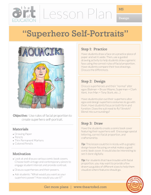 superhero self portrait template