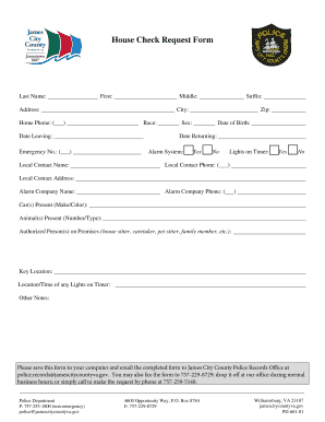 House Check Request Form