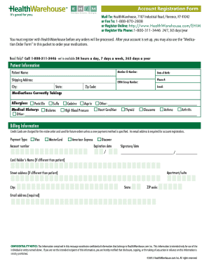 HealthWarehouse Account Registration Form