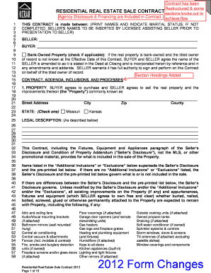 Residential Real Estate Sale Contract