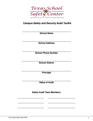 Texas School Safety and Security Audit Toolkit