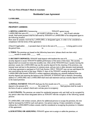 Residential Lease Agreement