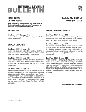 IRS Revenue Procedure 2016-1