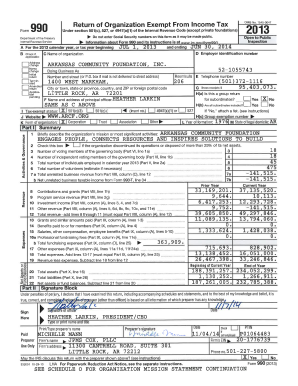 IRS Form 990 2013 Arkansas Community Foundation