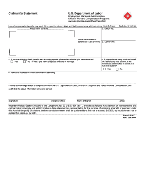 Claimant's Statement Form LS-267
