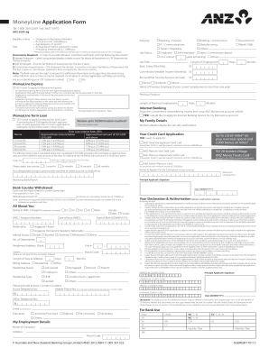 ANZ MoneyLine Application Form