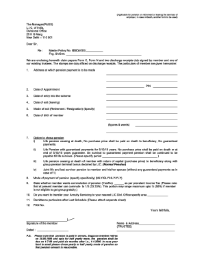 Pension Claim Form