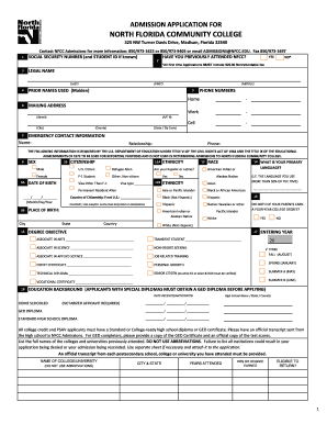 North Florida Community College Admission Application